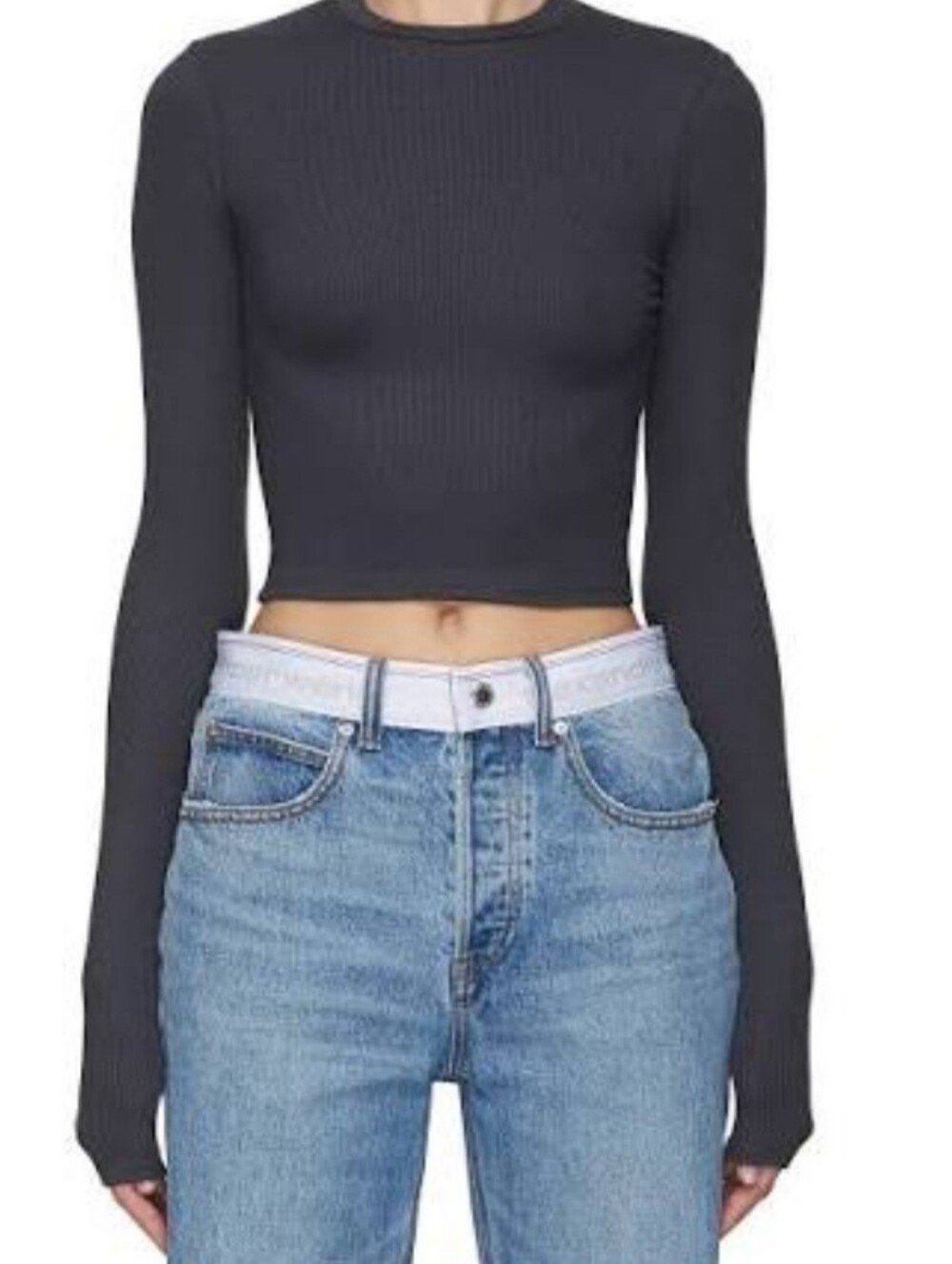 Joah Brown Long-Sleeve Crop Top